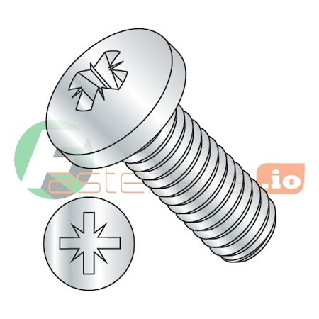 Newport Fasteners #6-32 x 3/8 in Pozidriv Pan Machine Screw, Zinc Plated Steel, 10000 PK 225763